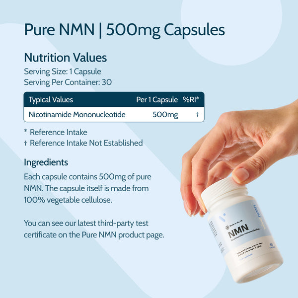 Vivanmn Pure NMN nutritional information label