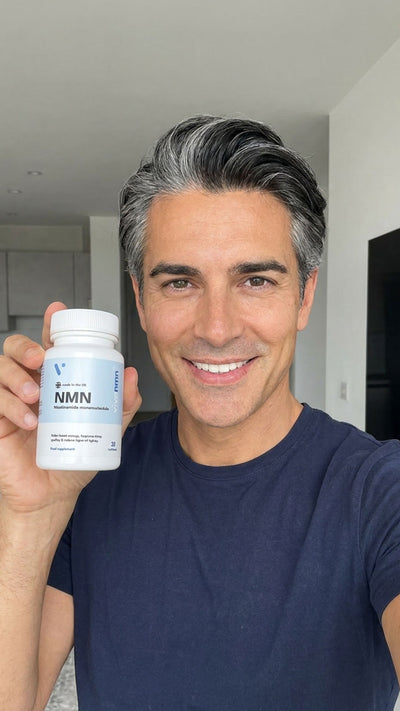 Vivanmn customer with NMN bottle