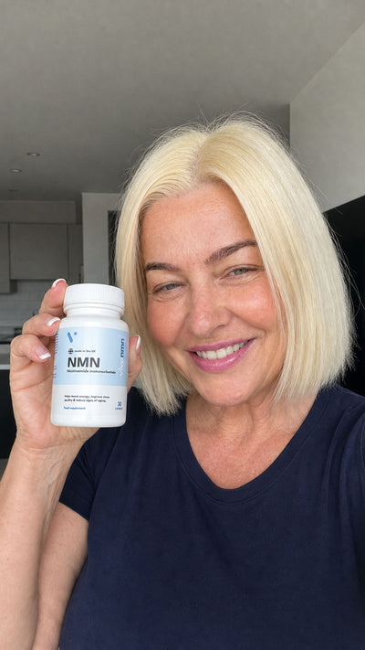 Vivanmn customer with NMN bottle