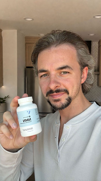Vivanmn customer with NMN bottle